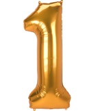 Obří balónek číslo 1 zlatý 134 cm x 55 cm  